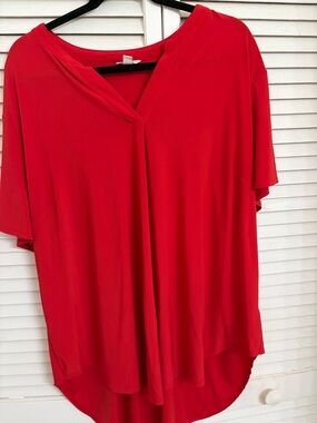 Cato Vibrant Red Short Sleeve Top
